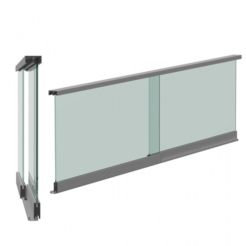 MECHANISM FOR SLIDING GLASS WITH BRUSHES SET / ANODIZED